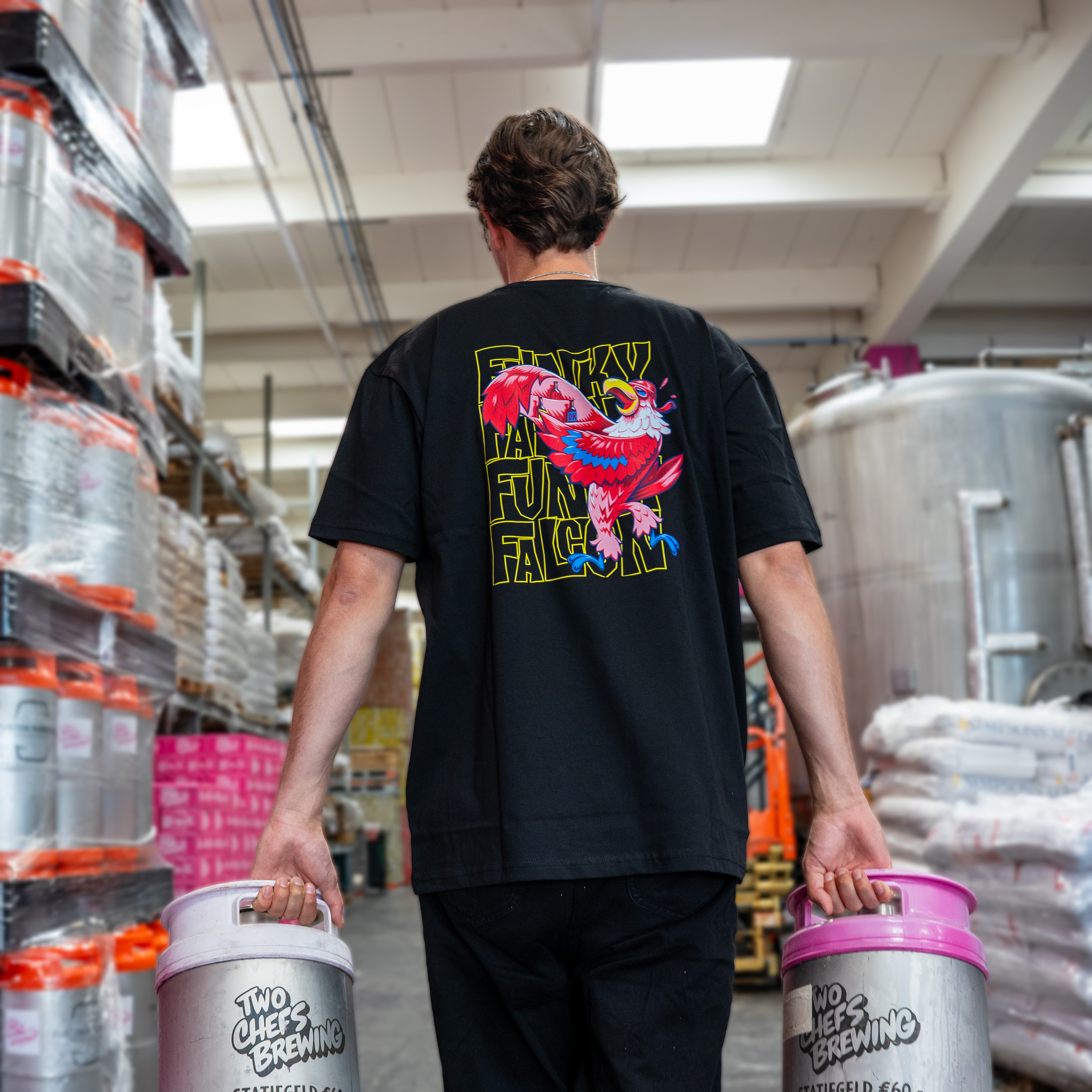 funky falcon shirt black | Two Chefs Brewing