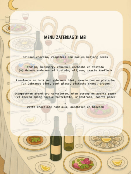 Menu zaterdag 5years